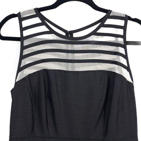 Taylor Silk & Shantung Dress Retro 60's Nautical Illusion Fit & Flare Sz 10 - Picture 5 of 10